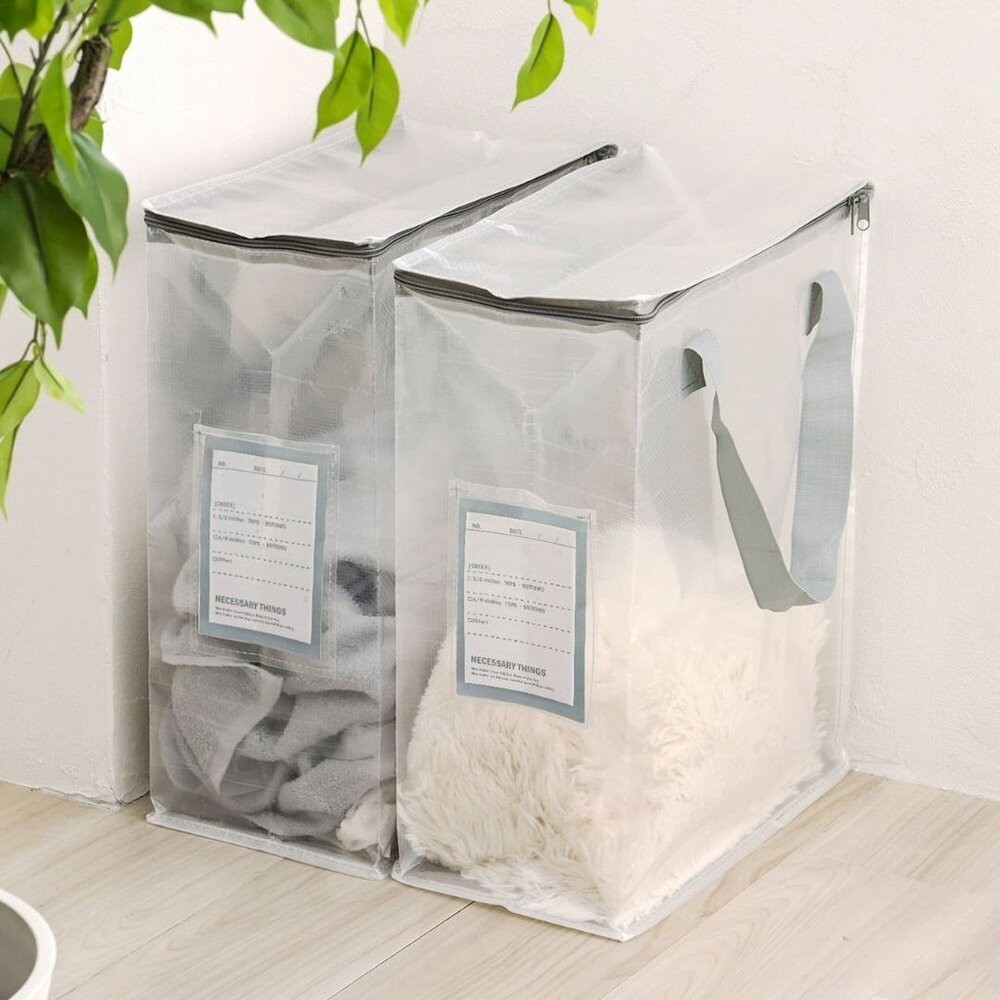 日本 3COINS 超實用收納袋 手提行李袋 | 棉被收納 搬家袋 大型收納袋 衣物收納袋 束帶 日本進口-細節圖5