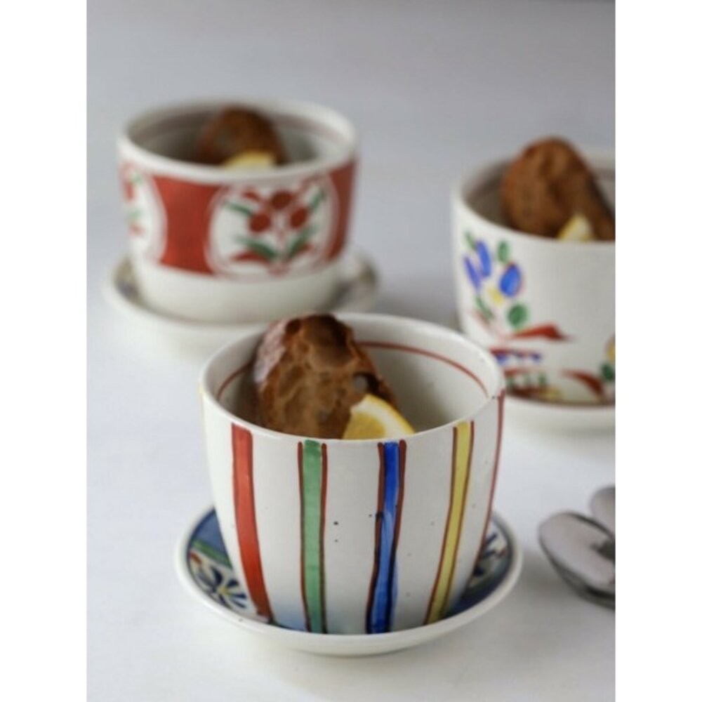 日本製 吾山窯 蒸蛋杯 杯碟 豬口杯 蕎麥麵杯 小碟子 小菜 醬料碟 甜點 布丁碗 燕窩碗 美濃燒 日本進口-細節圖4