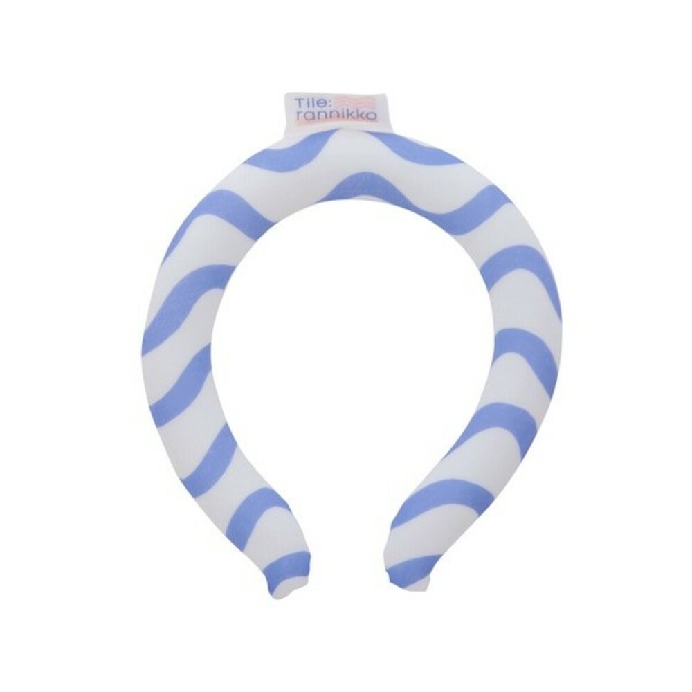 涼感頸圈-白底藍條