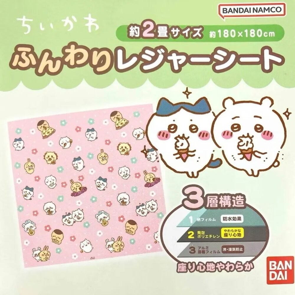 吉伊卡哇 麵包超人 超人氣野餐墊 附收納袋 180cm 4~5人用 遊戲墊 露營 賞櫻 野餐  日本進口-細節圖4