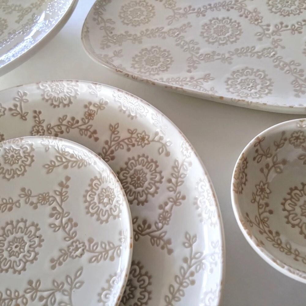 日本製美濃燒 優雅蕾絲花邊陶瓷小碗 法式餐碗 陶瓷碗 | 湯碗 飯碗 小碗 日本美濃燒 日本進口-細節圖2