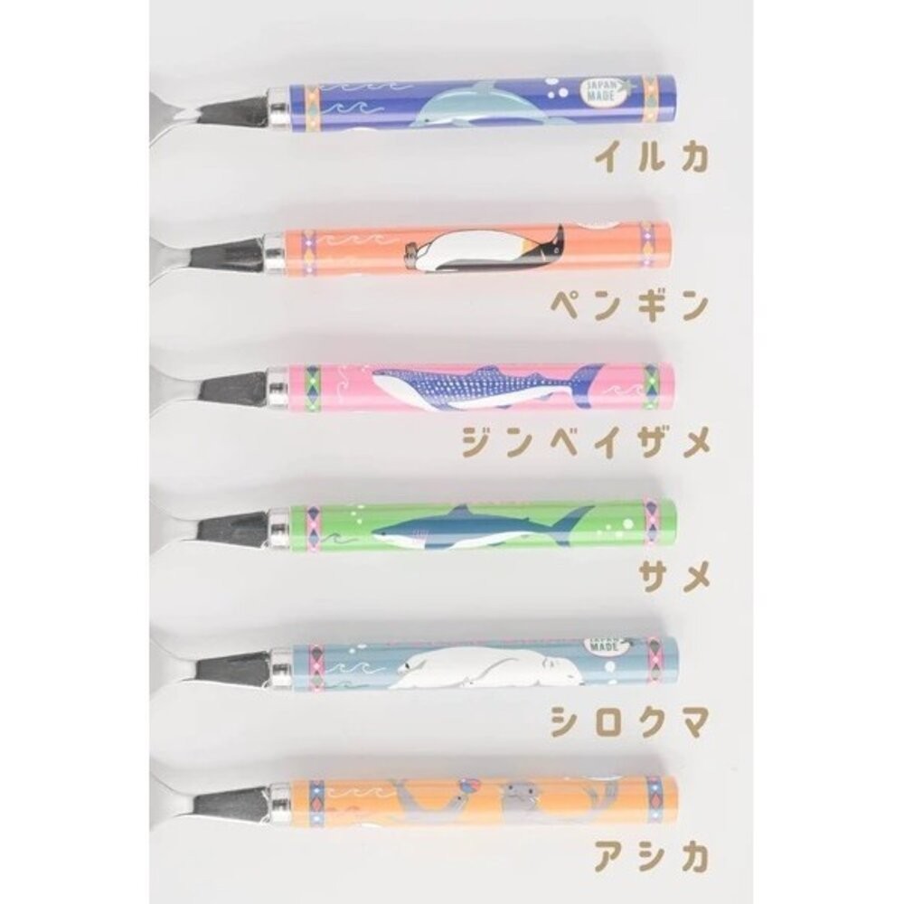 日本燕三條 高桑金屬 海洋動物不銹鋼叉子 ｜色彩鮮豔生動 北極熊 海豚 企鵝 環保餐具 露營餐具 餐叉 日本進口-細節圖2