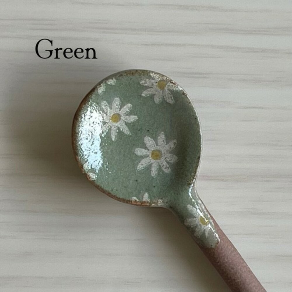 花卉湯匙-藍灰