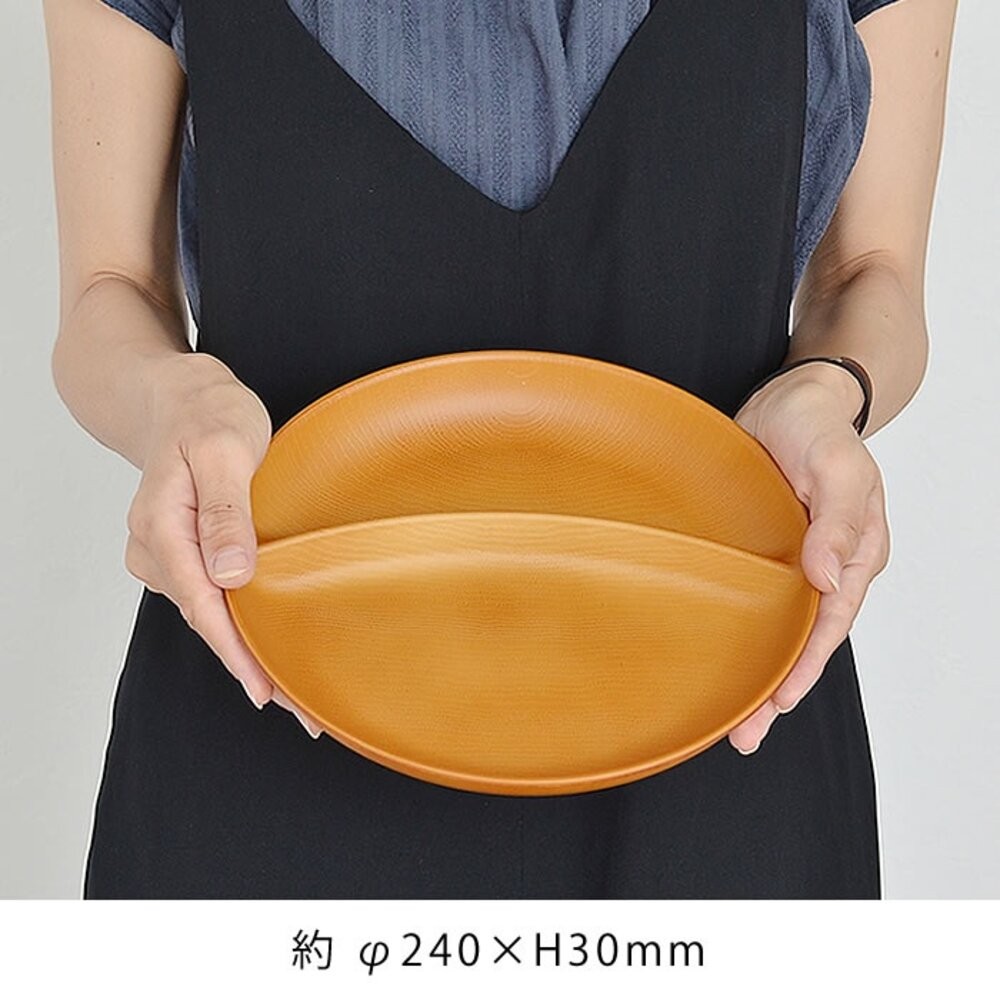 日本製 NH home 圓形分隔盤 分格盤 | 早餐盤 水果盤 輕食 露營 野餐 木紋 兒童餐具-細節圖9