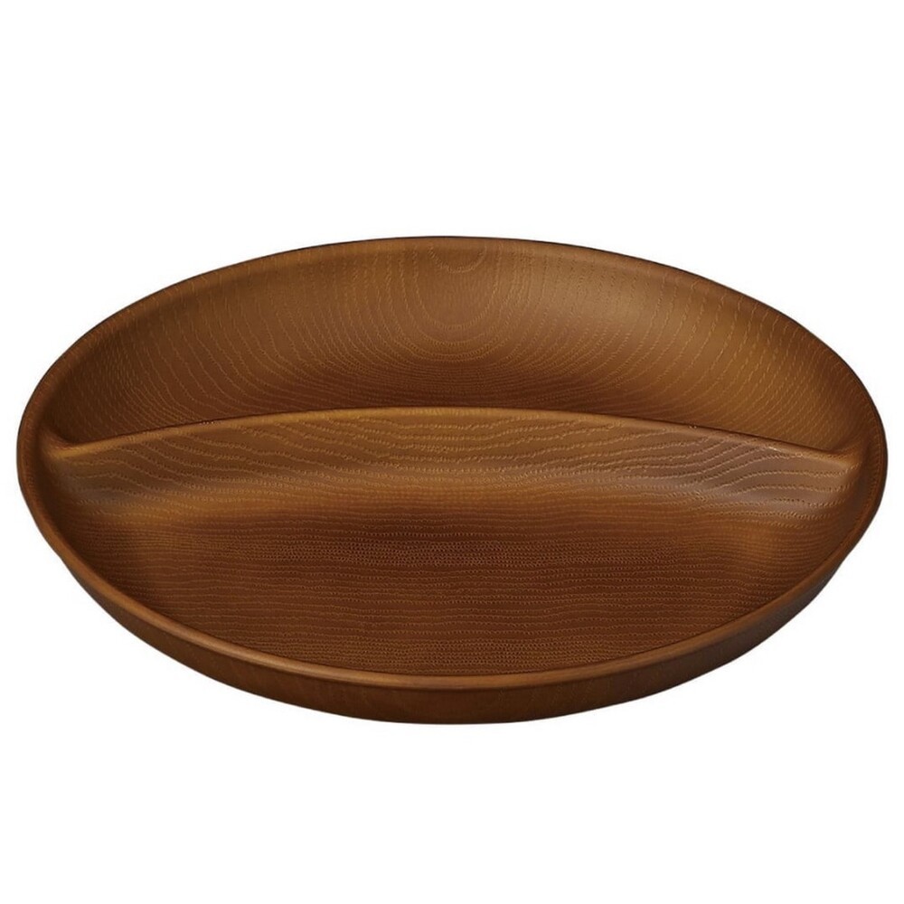 日本製 NH home 圓形分隔盤 分格盤 | 早餐盤 水果盤 輕食 露營 野餐 木紋 兒童餐具-規格圖10