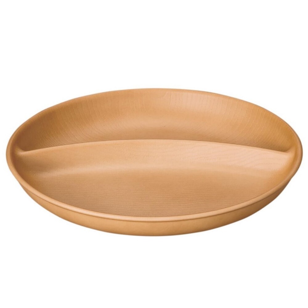 日本製 NH home 圓形分隔盤 分格盤 | 早餐盤 水果盤 輕食 露營 野餐 木紋 兒童餐具-規格圖10