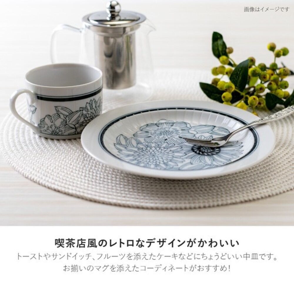 日本製復古浮雕花卉盤 Anticoflower7吋點心盤 | 餐盤 蛋糕盤 咖啡廳擺盤 早午餐盤 絕美餐桌道具 日本進口-細節圖5