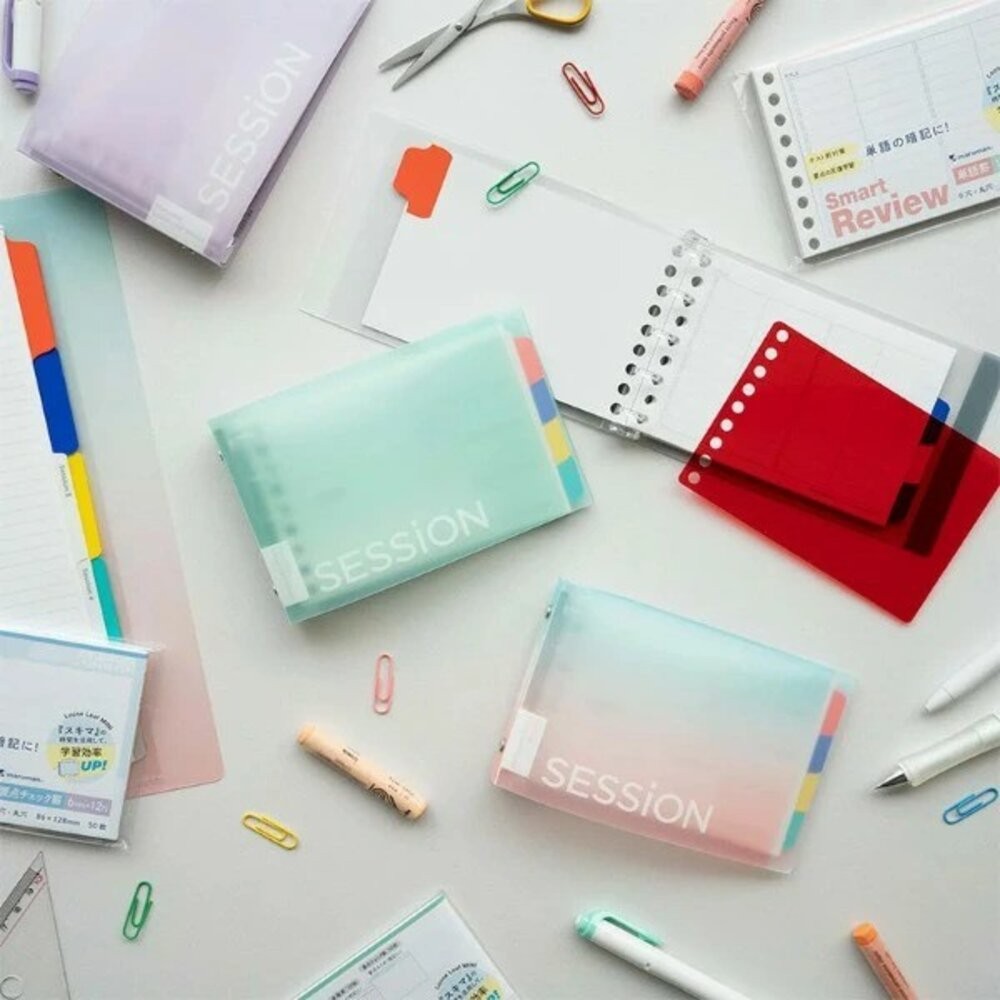 Maruman SESSiON mini B7 活頁夾 手帳本 五孔隨身筆記本 小記事本 附索引分頁 日本進口-細節圖3