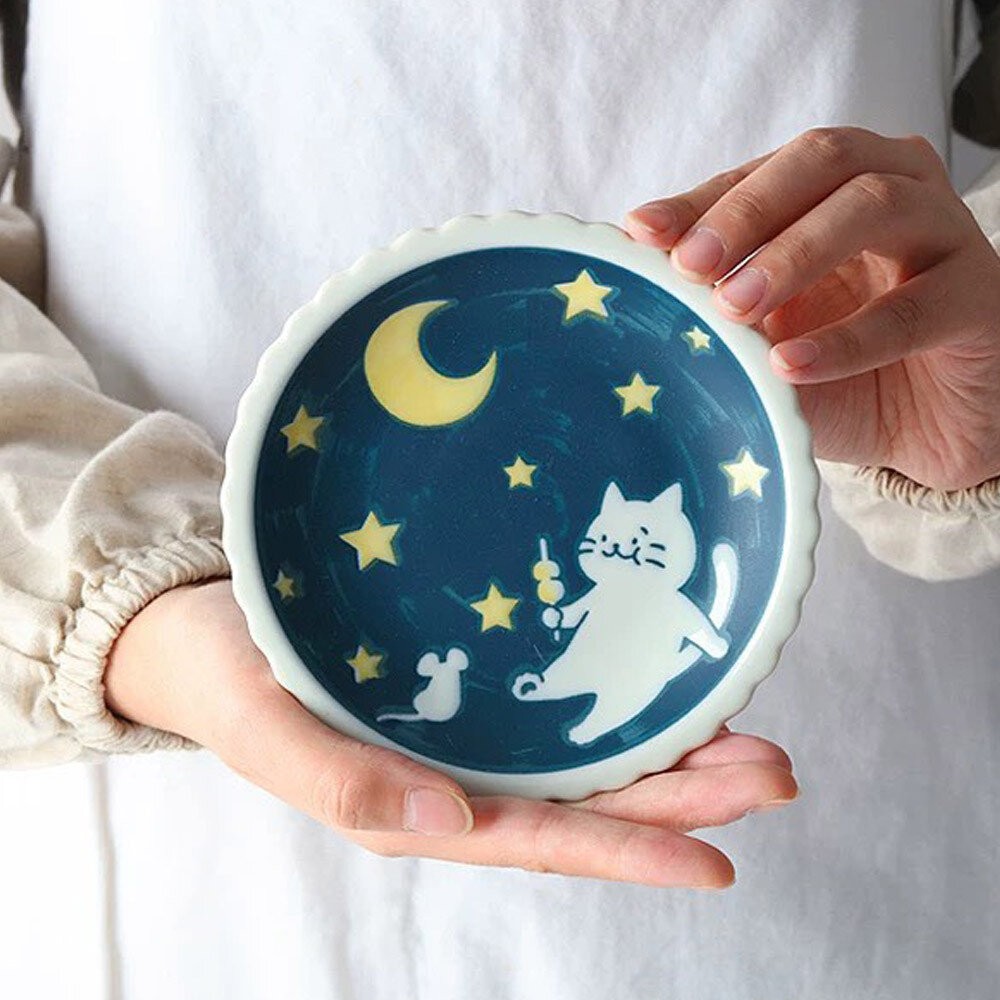 日本製 貓咪陶瓷餐盤 美濃燒 淺盤 點心盤 | 義大利麵盤 咖哩盤 小碟 盤子 貓咪盤 日式餐具-細節圖2