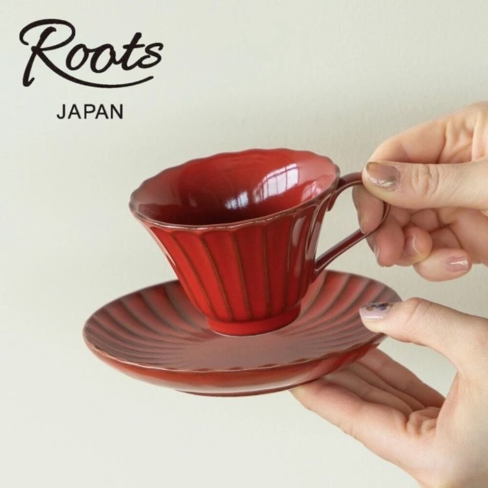 日本製 ROOTS 風雅咖啡杯盤 杯盤組 咖啡杯組 | 下午茶杯盤 花瓣造型 日系質感下午茶 日本進口-細節圖3