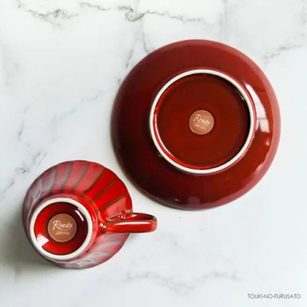 日本製 ROOTS 風雅咖啡杯盤 杯盤組 咖啡杯組 | 下午茶杯盤 花瓣造型 日系質感下午茶 日本進口-細節圖4