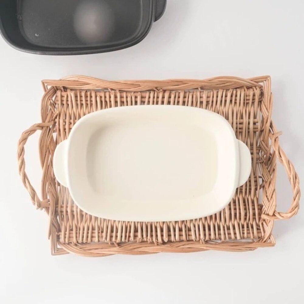 日本製 美濃燒 簡約黑白方形焗烤盤 陶瓷烤盤 | 烤箱適用 焗烤碗 烘焙盤 職人手作餐具 日本進口-細節圖3