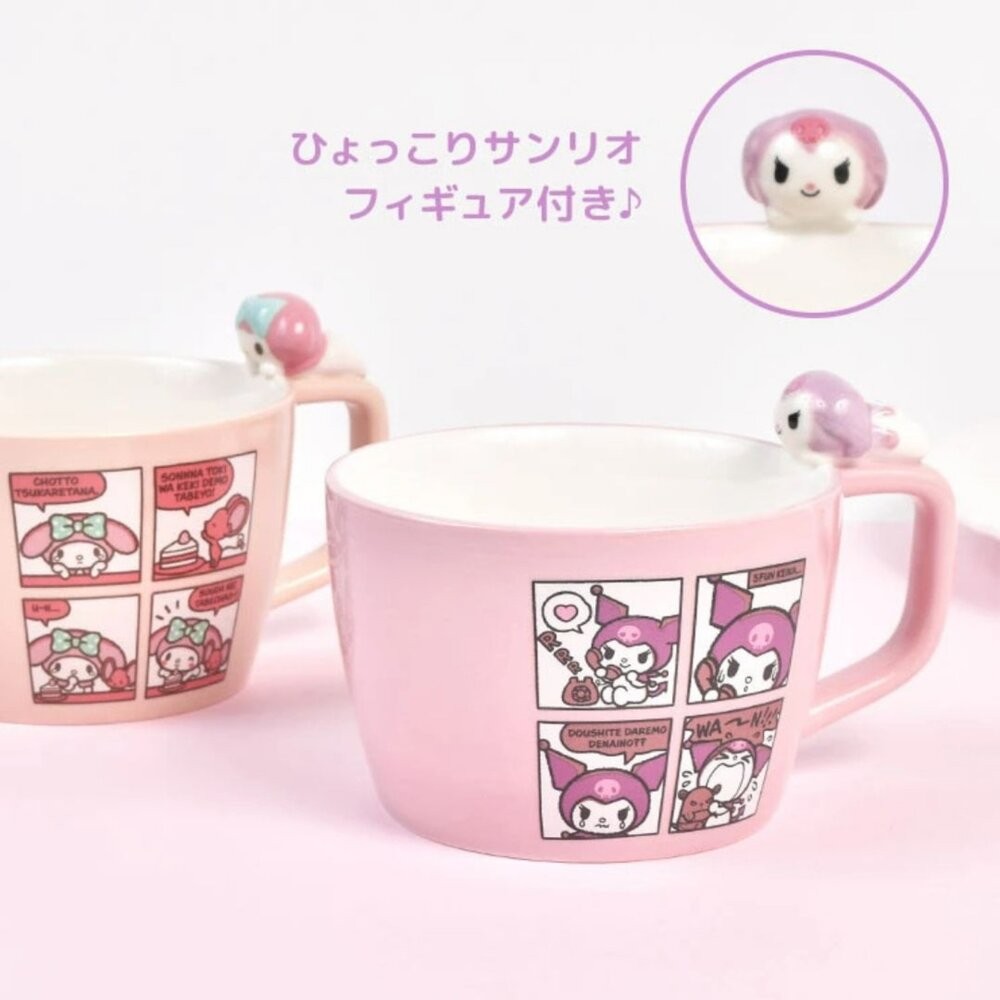 日本三麗鷗 四格漫畫馬克杯 300ml | Sanrio 杯緣子 陶瓷馬克杯 大耳狗 美樂蒂 kitty-細節圖4