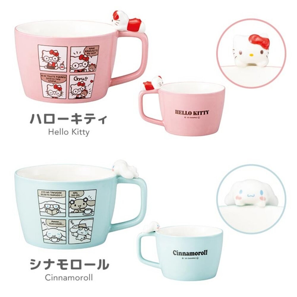 日本三麗鷗 四格漫畫馬克杯 300ml | Sanrio 杯緣子 陶瓷馬克杯 大耳狗 美樂蒂 kitty-細節圖7