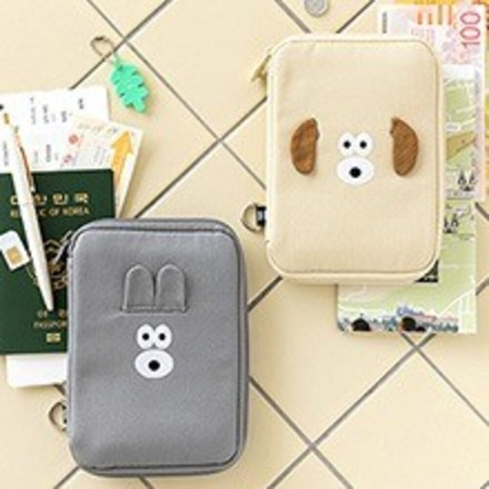 韓國文創Romane早午餐兄弟 bunny puppy 護照包 | 護照套 收納包 錢包 萬用包 出遊必備 日本進口-細節圖4