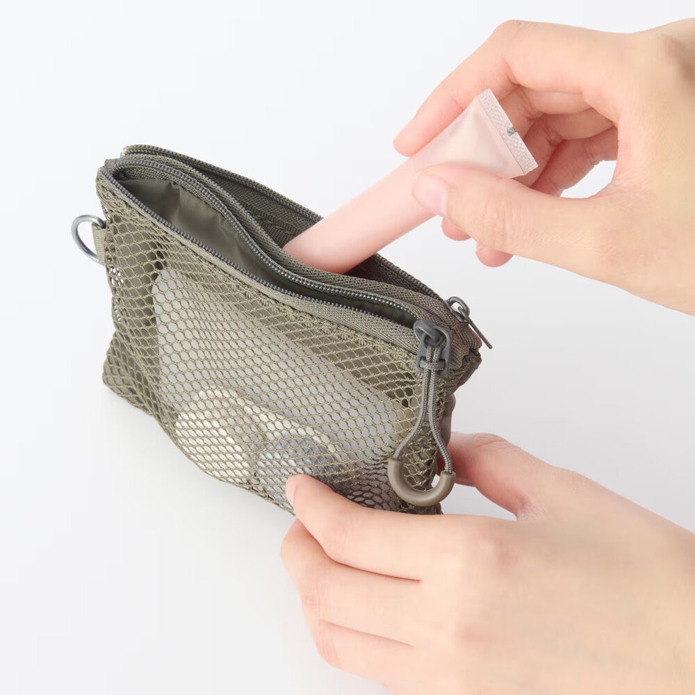 無印良品 MUJI 雙拉鏈包S 雙層零錢包 化妝包 | 小收納包 零錢包 收納袋 小袋 旅行收納-細節圖4