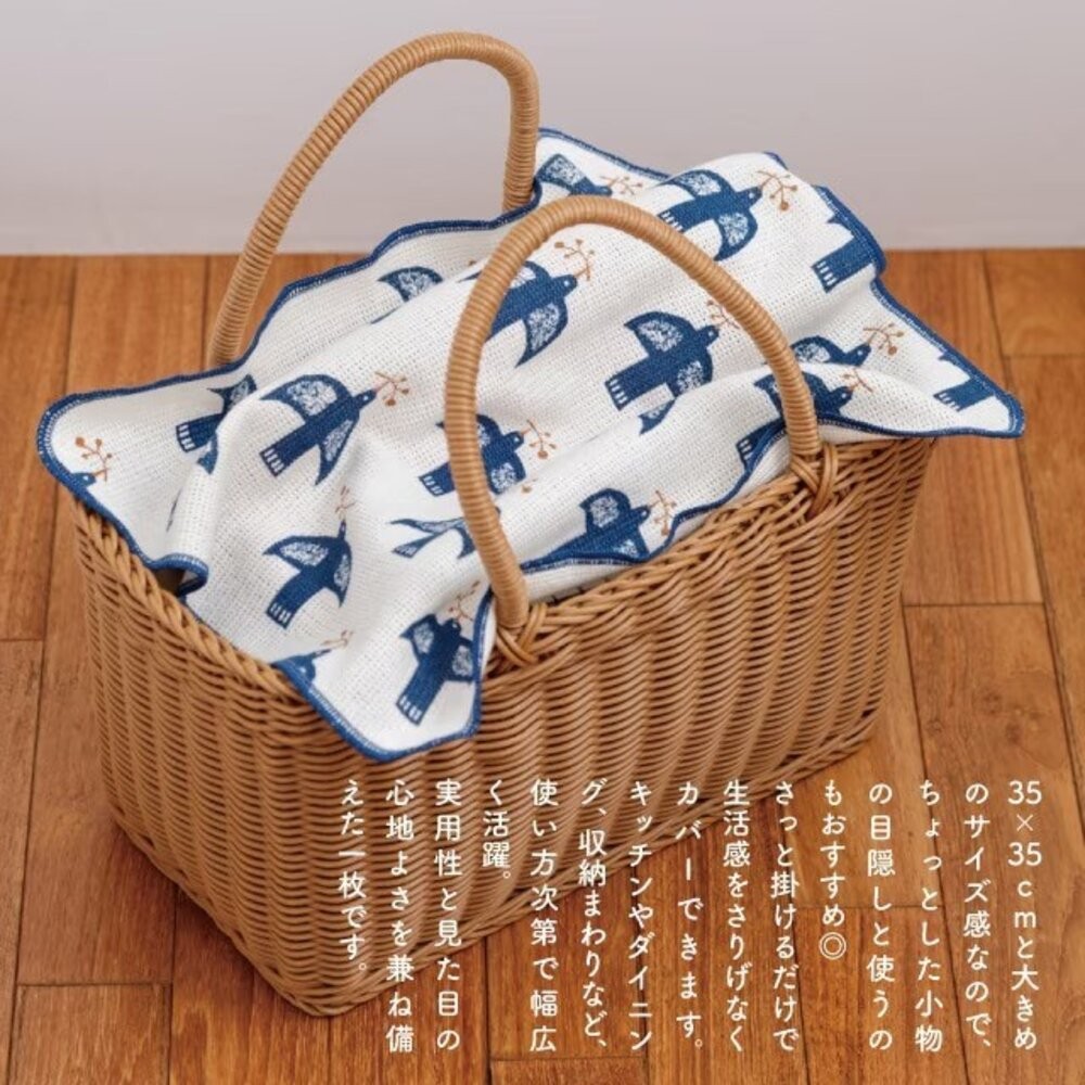 日本 BISQUE 100%純棉擦拭布 35cm | 家事布 防塵布 抹布 精緻抹布 無螢光加工 Kukka Lokki-細節圖3