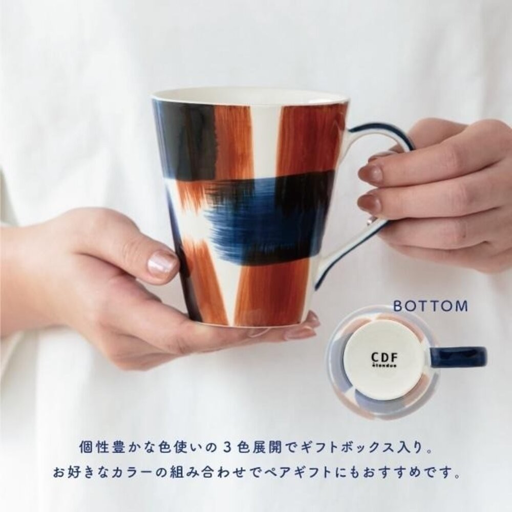 日本 BISQUE 雙色刷毛紋大容量馬克杯360ml | 早餐杯 咖啡杯 可微波馬克杯 麥片杯 質感馬克杯 日本進口-細節圖8