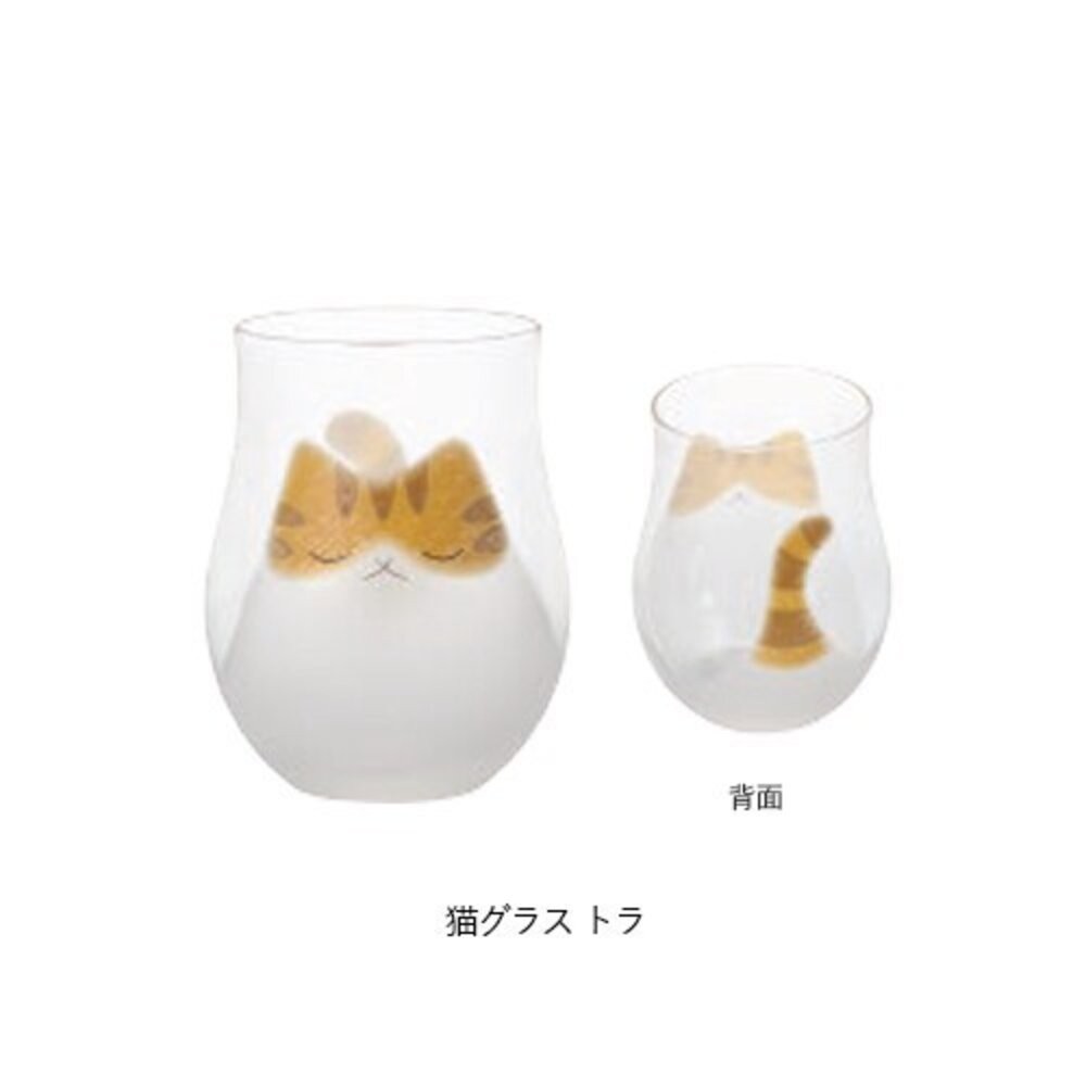 日本製 ADERIA 噴砂工藝貓咪玻璃水杯340ml 原裝盒 | 貓咪杯子 可愛杯子 透明杯子 透明玻璃杯 日本進口-規格圖10