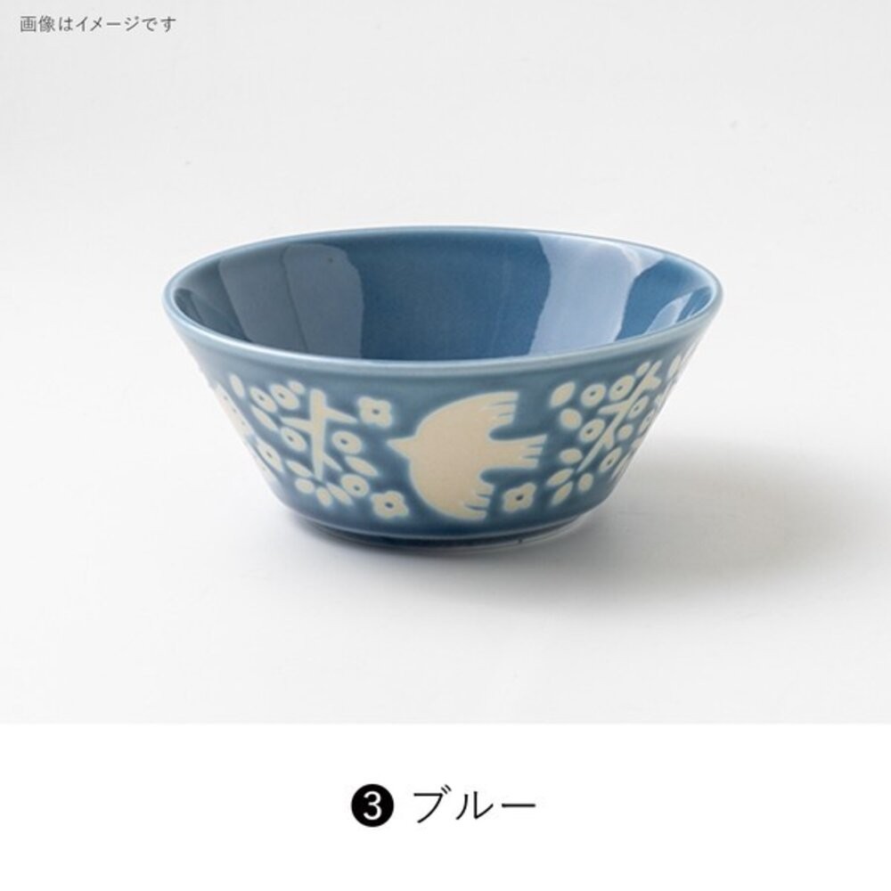 日本製美濃燒 LINTU北歐風沙拉碗 小鳥植物圖案 13cm餐碗 | 陶瓷碗 優格 麥片碗 甜點碗 質感餐盤 日本進口-細節圖6