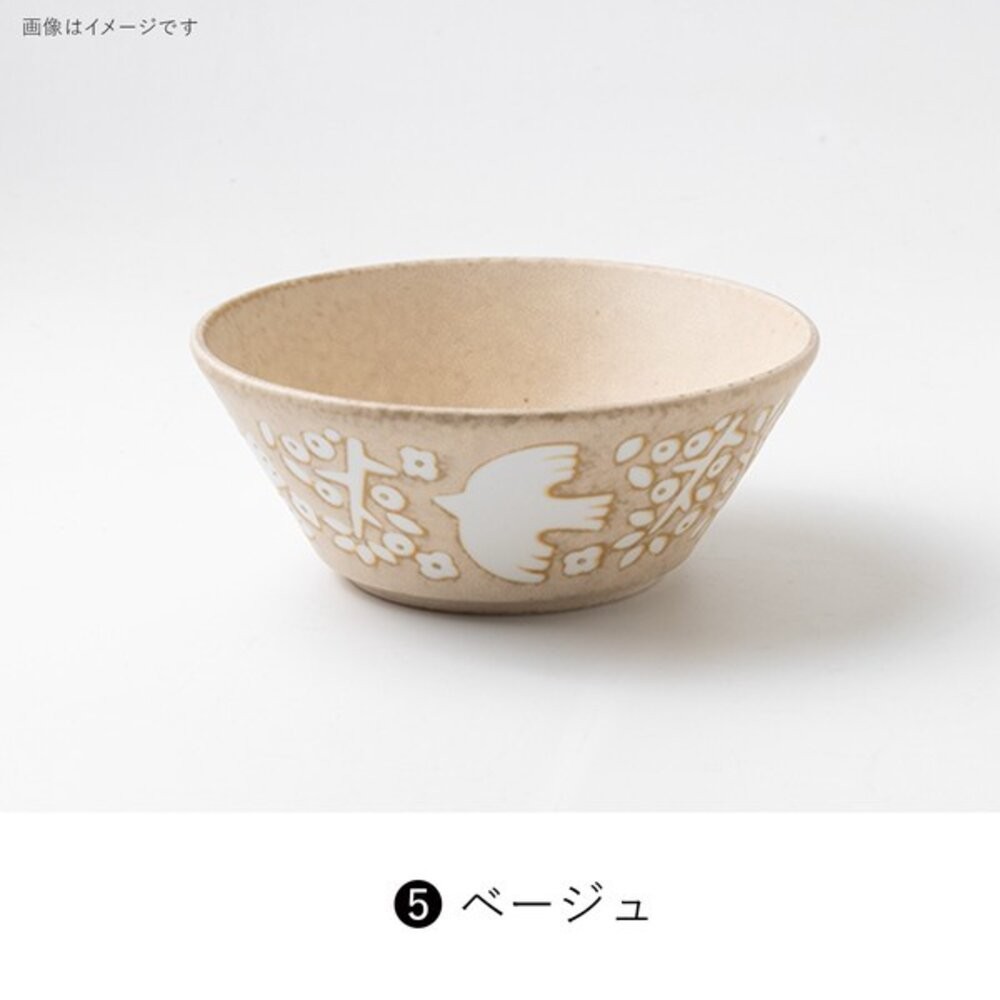 日本製美濃燒 LINTU北歐風沙拉碗 小鳥植物圖案 13cm餐碗 | 陶瓷碗 優格 麥片碗 甜點碗 質感餐盤 日本進口-細節圖8