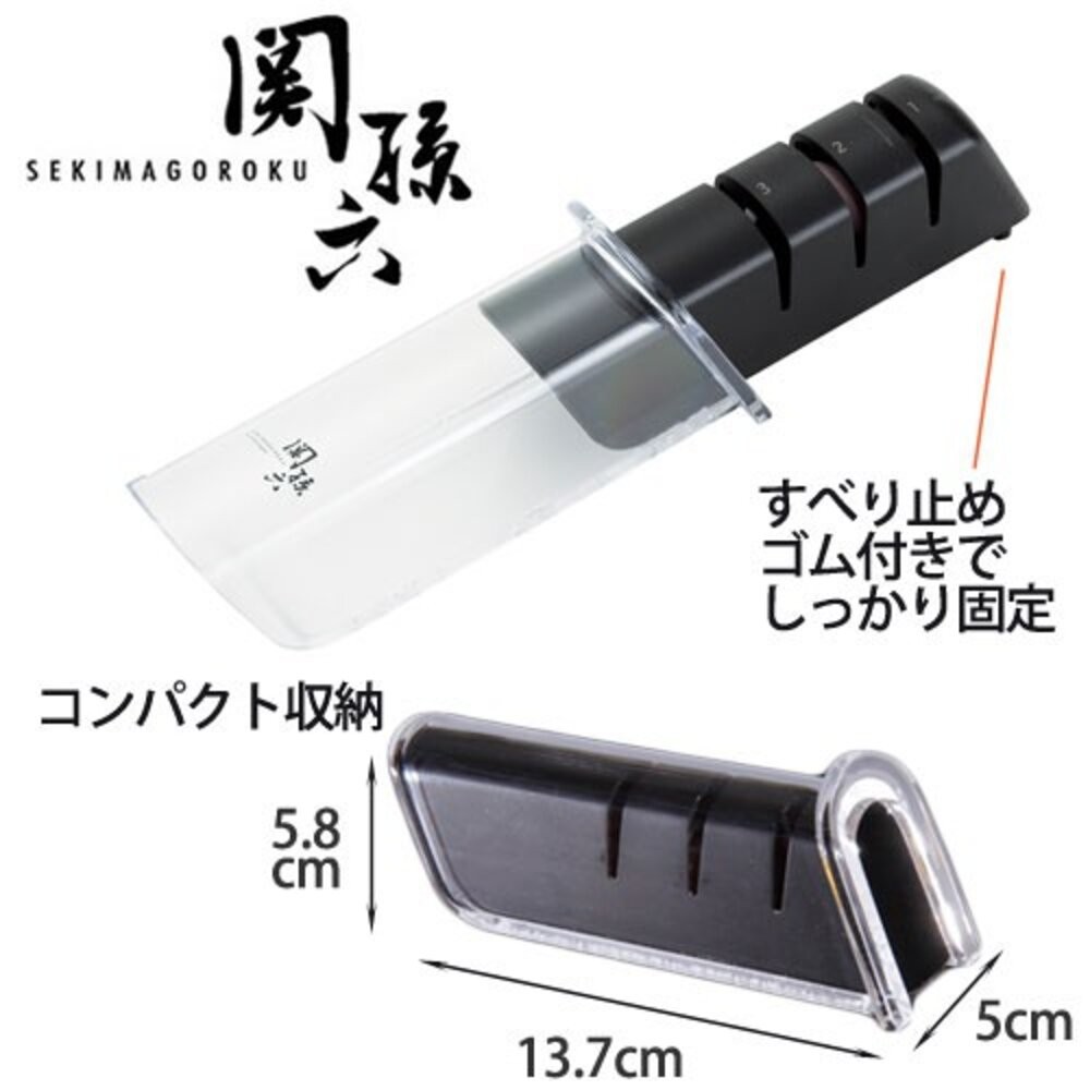 日本製 關孫六 陶瓷磨刀器 貝印 磨刀器 | 三德刀 廚師刀 磨刀石 3段式 手持磨刀 磨刀器具-細節圖7