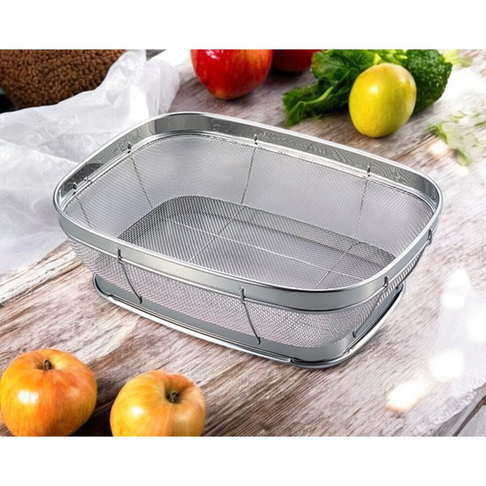 日本製不鏽鋼洗菜籃 瀝水籃 | 網狀瀝水架 備料籃 廚房瀝水工具 日本進口-細節圖3