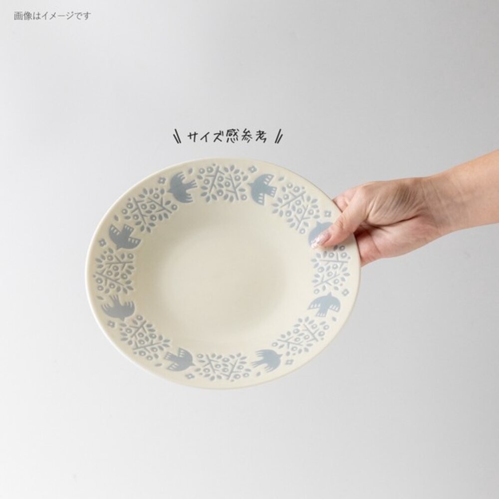 現貨 日本開運餐盤 LINTU 小鳥 植物 圓盤 大盤 拉麵碗 馬克杯 兩色可選 北歐風 手繪花鳥 陶瓷盤 日本進口-細節圖6