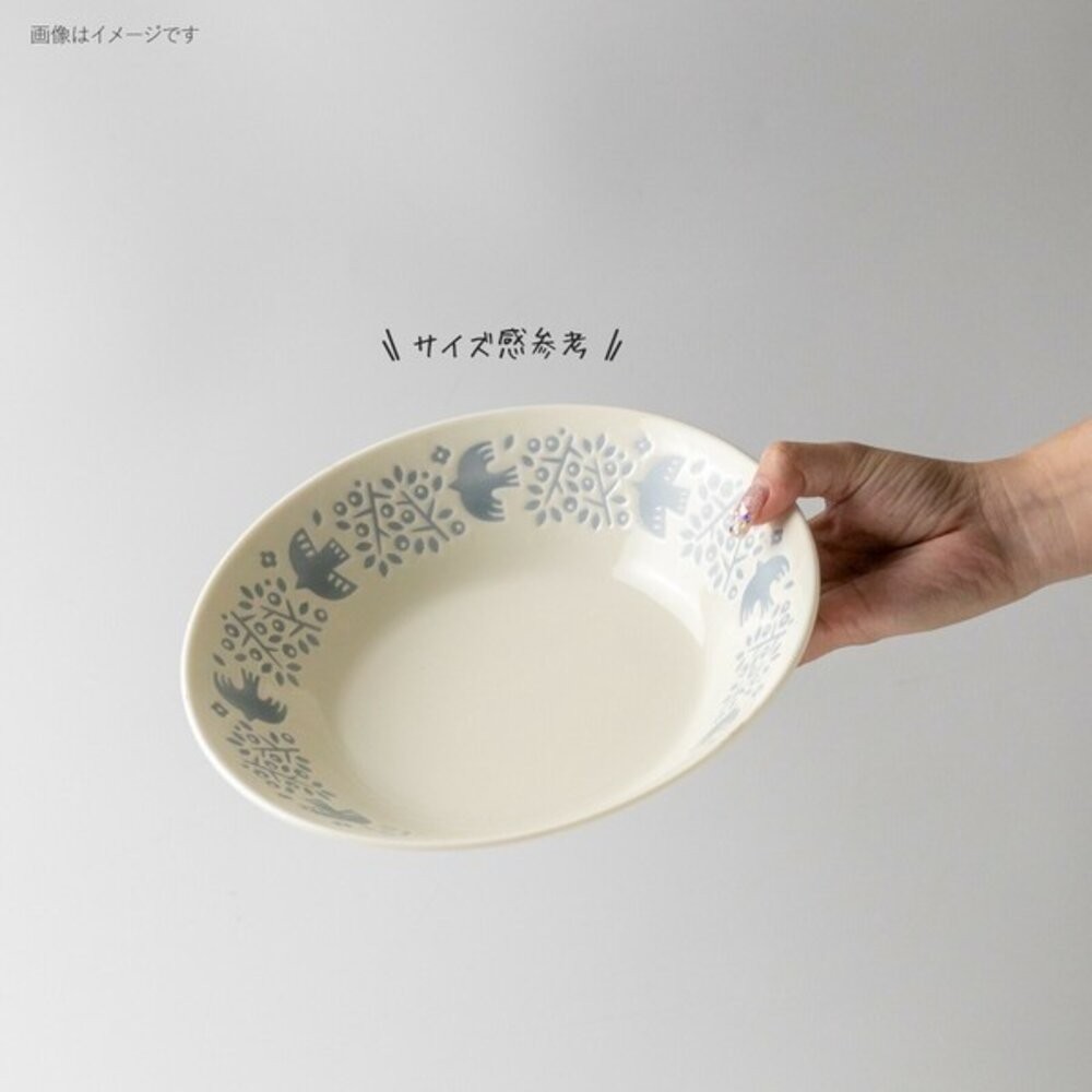 現貨 日本開運餐盤 LINTU 小鳥 植物 圓盤 大盤 拉麵碗 馬克杯 兩色可選 北歐風 手繪花鳥 陶瓷盤 日本進口-細節圖7