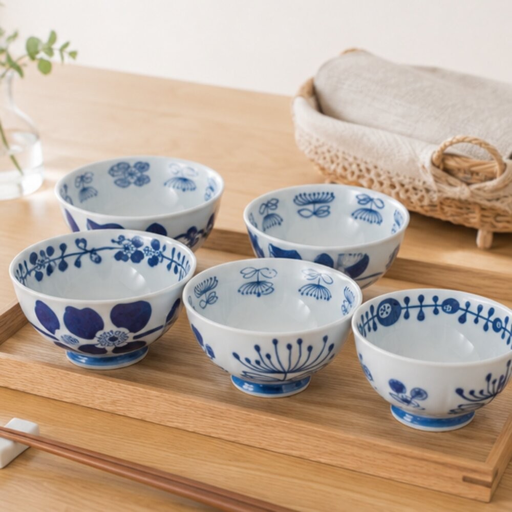 日本製波佐見燒 陶瓷飯碗五入組 | 波佐見燒青花瓷碗 日式碗盤 日本碗 餐具碗 和風餐具 送禮-細節圖3