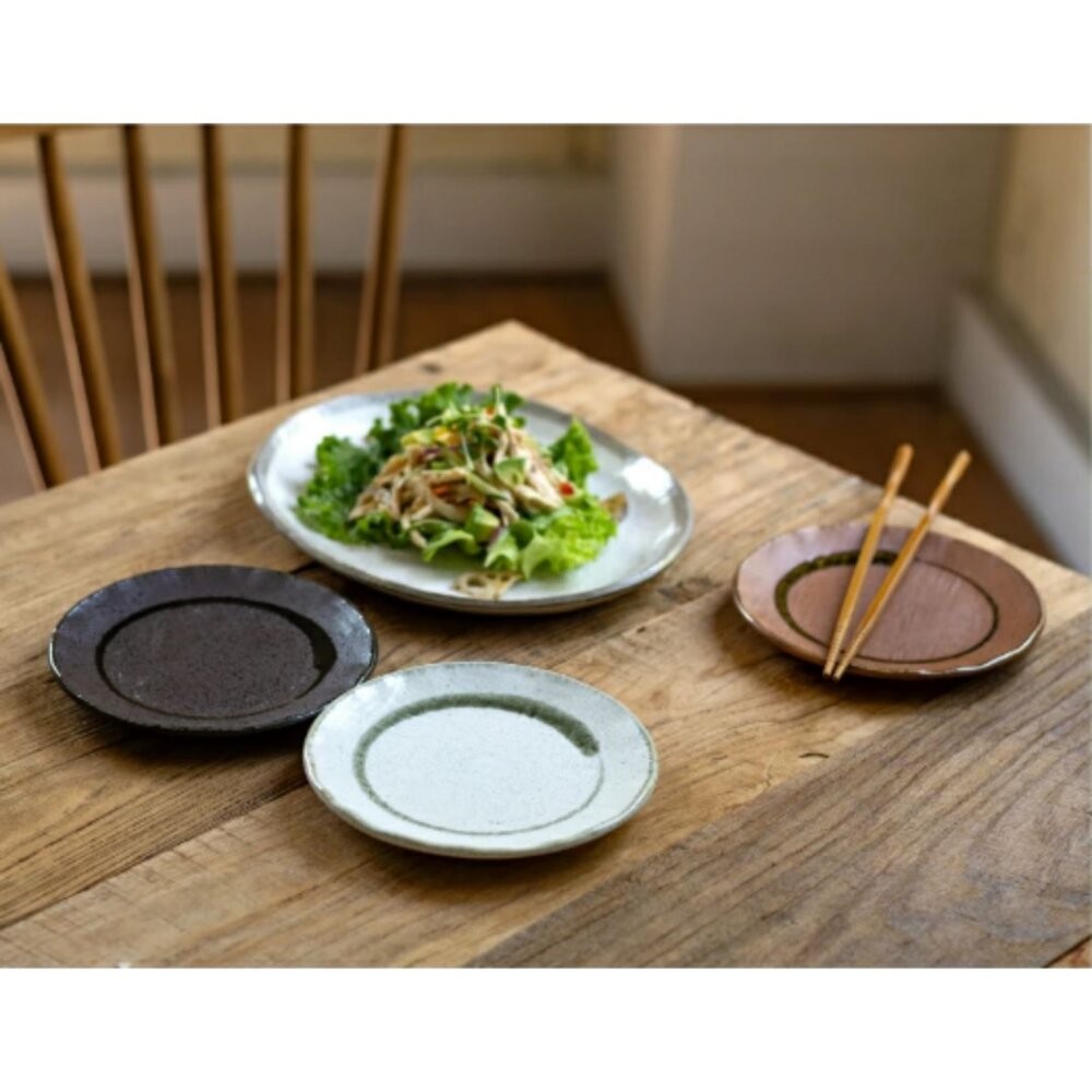 日本製 美濃燒 布目環 陶瓷圓盤 16cm 三色可選 | 甜點盤 蛋糕盤 菜盤 陶瓷盤 織物觸感 點心盤 日本進口-細節圖2