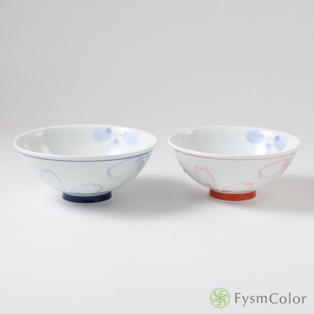 日本製造進口 波佐見燒 花卉宴系列手繪飯碗 大茶碗 小茶碗 夫妻碗 對碗 陶瓷碗 飯碗 湯碗-細節圖2