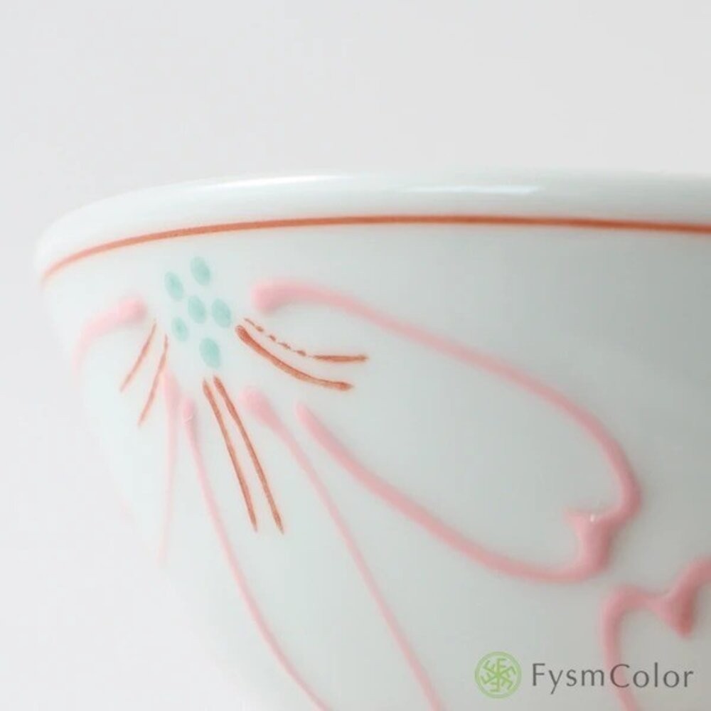 日本製造進口 波佐見燒 花卉宴系列手繪飯碗 大茶碗 小茶碗 夫妻碗 對碗 陶瓷碗 飯碗 湯碗-細節圖7
