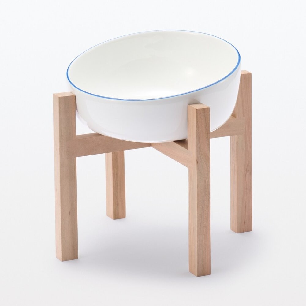 日本 MUJI 無印良品 寵物陶瓷碗 木架｜貓碗 狗碗 寵物碗架 斜口餵食碗 高腳碗 木質碗架 日本進口-細節圖10