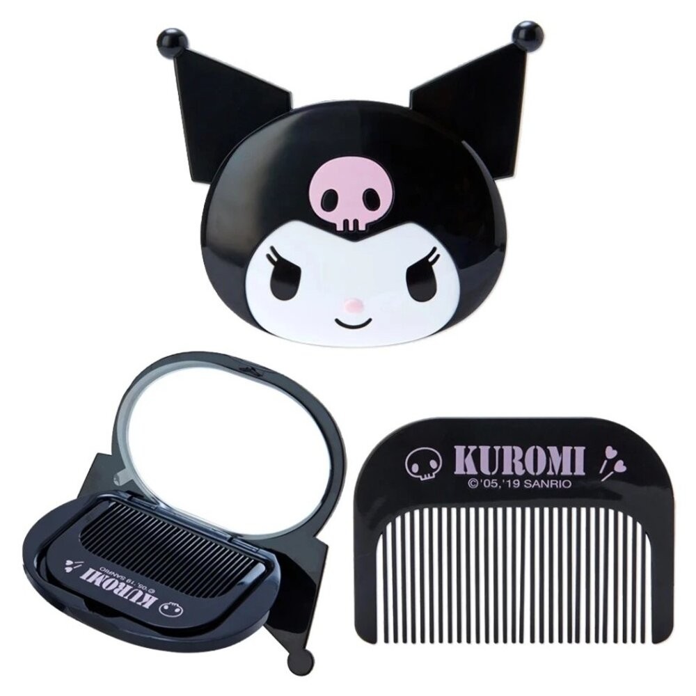 日本正版授權 三麗鷗隨身鏡梳組｜Sanrio 補妝鏡 化妝鏡 隨身梳 布丁狗 Kitty 日本美妝小物 日本進口-細節圖8