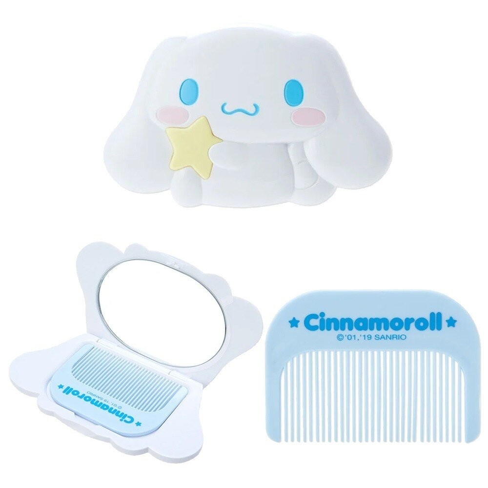 日本正版授權 三麗鷗隨身鏡梳組｜Sanrio 補妝鏡 化妝鏡 隨身梳 布丁狗 Kitty 日本美妝小物 日本進口-規格圖11