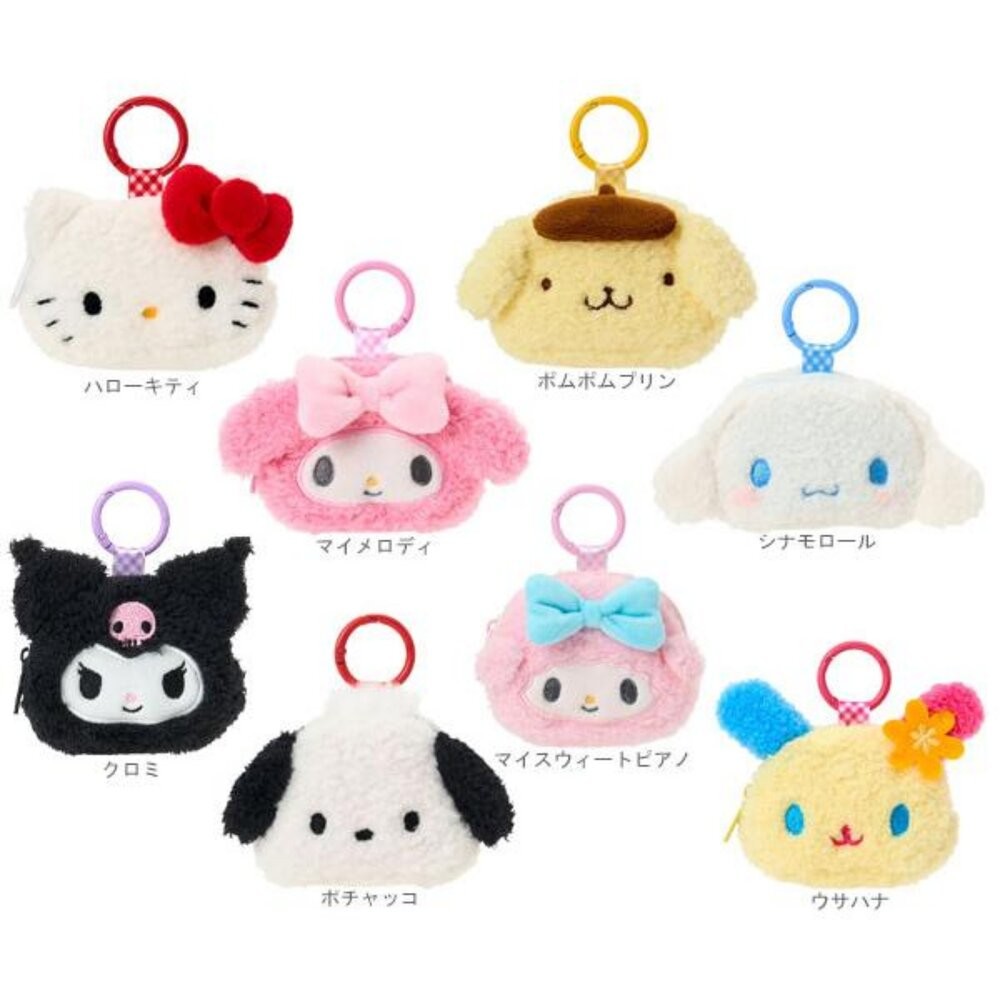 日本三麗鷗Sanrio 角色臉型迷你零錢包｜隨身小物包 日本生活雜貨 收納包 卡片包 耳機包 鑰匙包 日本進口-細節圖2