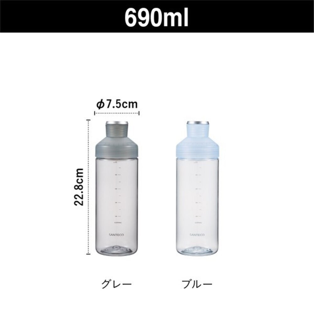 日本CB JAPAN SANTECO LIMA 刻度運動水壺 兩種容量｜Tritan材質 輕量水壺 纖細瓶身 隨身水杯-細節圖10