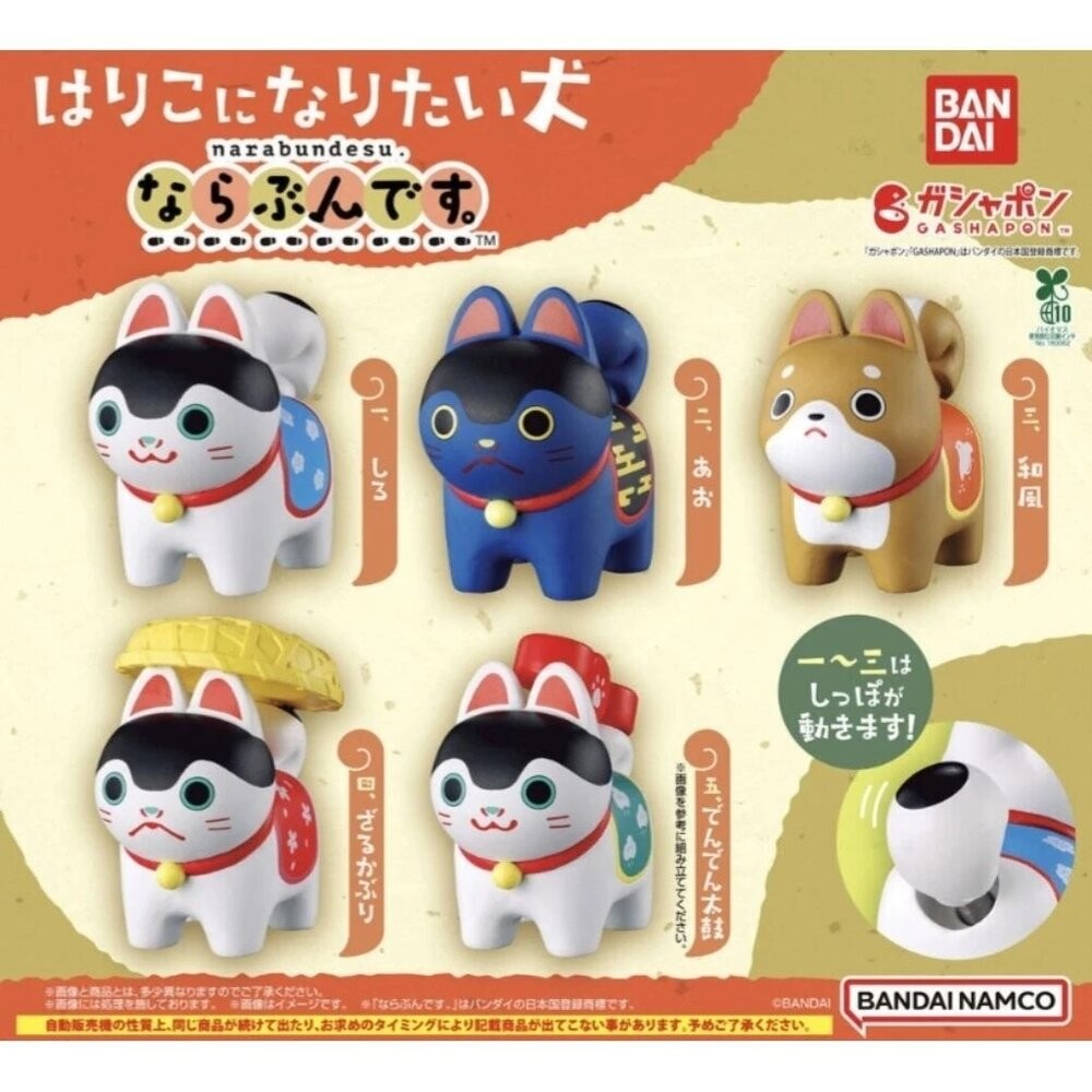 日本BANDAI 正版授權 犬張子 守護神扭蛋 除災 尾巴可動｜神獸 狗狗公仔 柴犬 開運擺飾 萬代Bandai 日本進-規格圖9