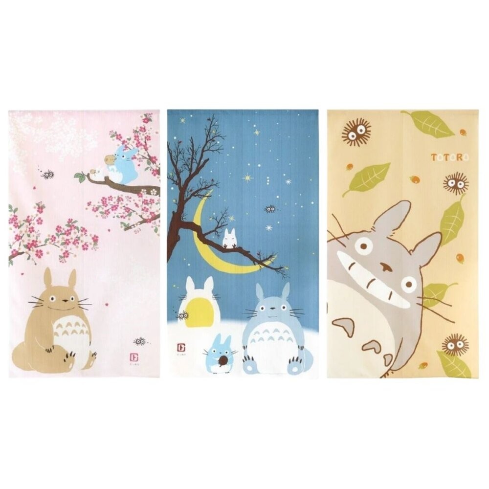 日本龍貓櫻花款日式居家門簾85X150cm｜TOTORO 卡通門簾 廁所門簾 宮崎駿 廚房門簾 可愛門簾 日本進口-細節圖2
