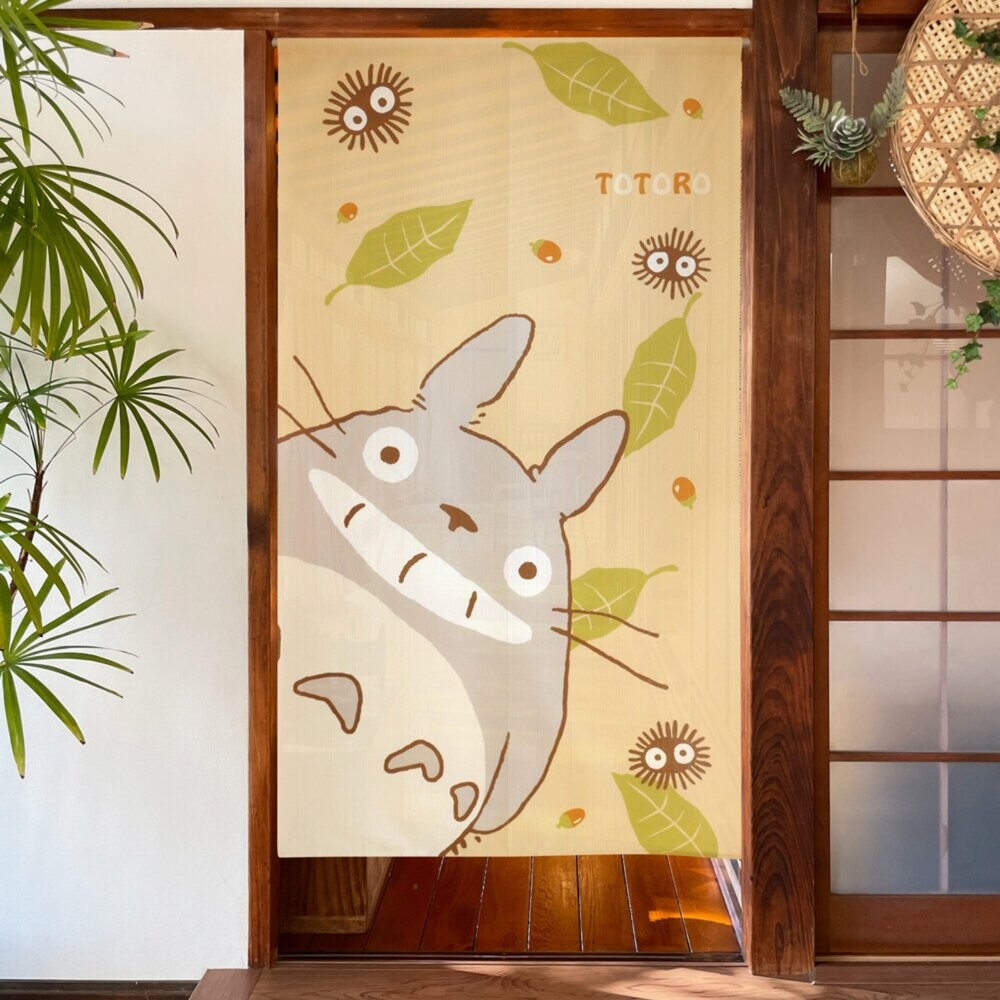 日本龍貓櫻花款日式居家門簾85X150cm｜TOTORO 卡通門簾 廁所門簾 宮崎駿 廚房門簾 可愛門簾 日本進口-細節圖3