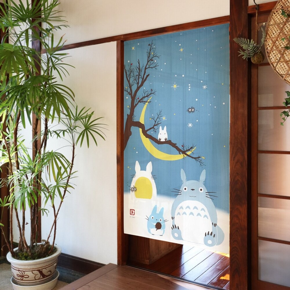 日本龍貓櫻花款日式居家門簾85X150cm｜TOTORO 卡通門簾 廁所門簾 宮崎駿 廚房門簾 可愛門簾 日本進口-細節圖5