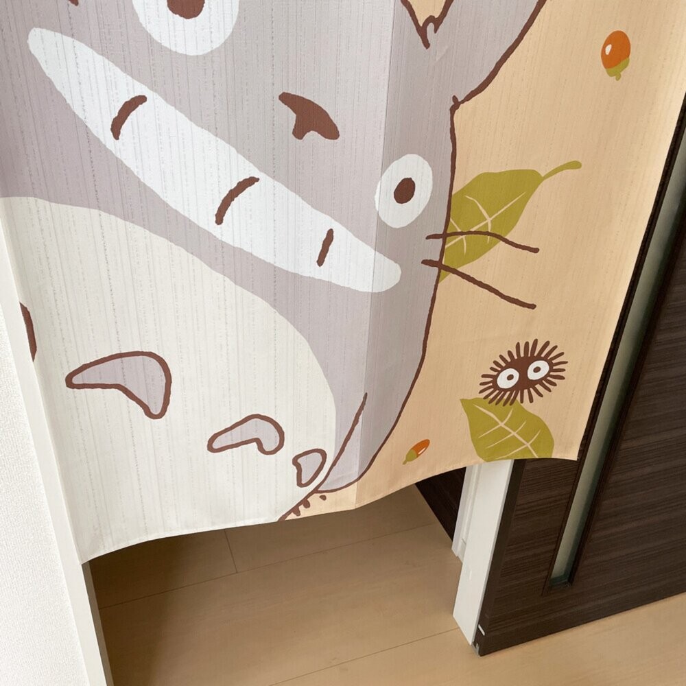 日本龍貓櫻花款日式居家門簾85X150cm｜TOTORO 卡通門簾 廁所門簾 宮崎駿 廚房門簾 可愛門簾 日本進口-細節圖6
