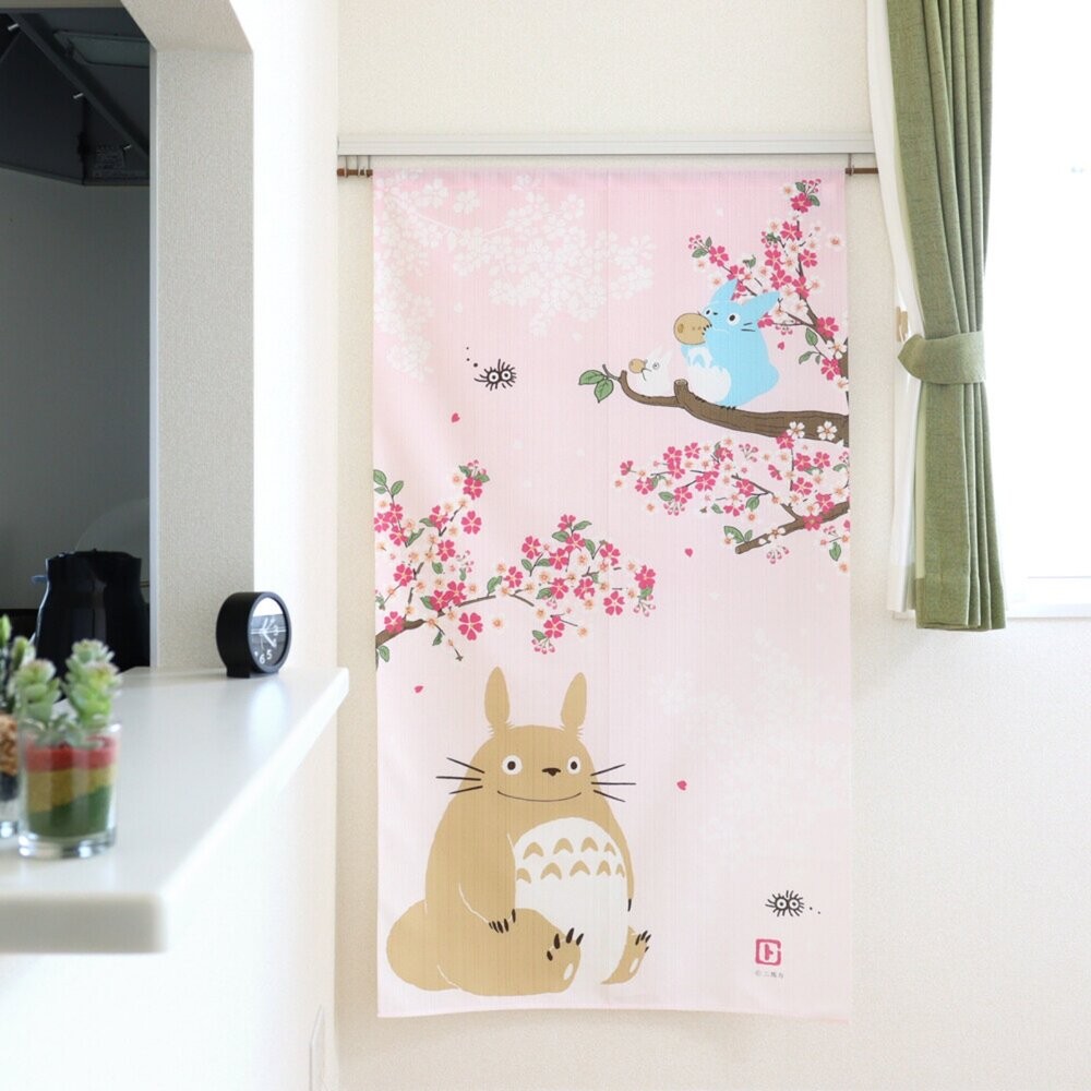 日本龍貓櫻花款日式居家門簾85X150cm｜TOTORO 卡通門簾 廁所門簾 宮崎駿 廚房門簾 可愛門簾 日本進口-細節圖8