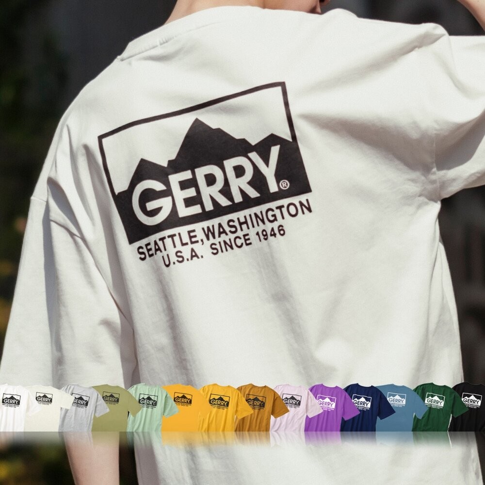 日本限定 別注 GERRY 山系圖騰 背後山脈T恤｜男生 女生 短袖上衣 登山 露營 100%純棉 日本進口-細節圖2
