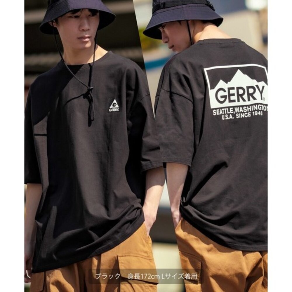 日本限定 別注 GERRY 山系圖騰 背後山脈T恤｜男生 女生 短袖上衣 登山 露營 100%純棉 日本進口-細節圖7