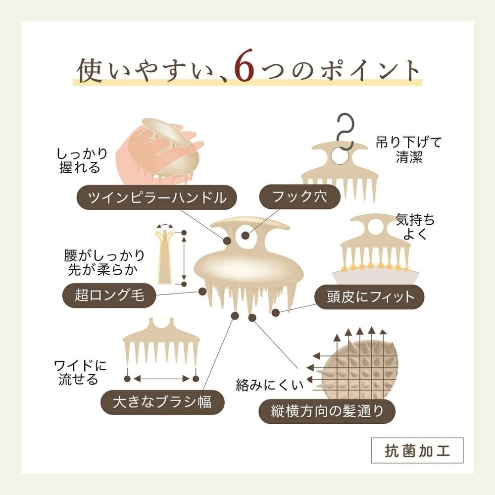 日本製 VeSS 髮廊推薦 軟硬髮適用 頭皮按摩洗髮梳｜洗頭按摩刷 頭皮按摩刷 頭皮SPA 洗髮刷 日本進口-細節圖3