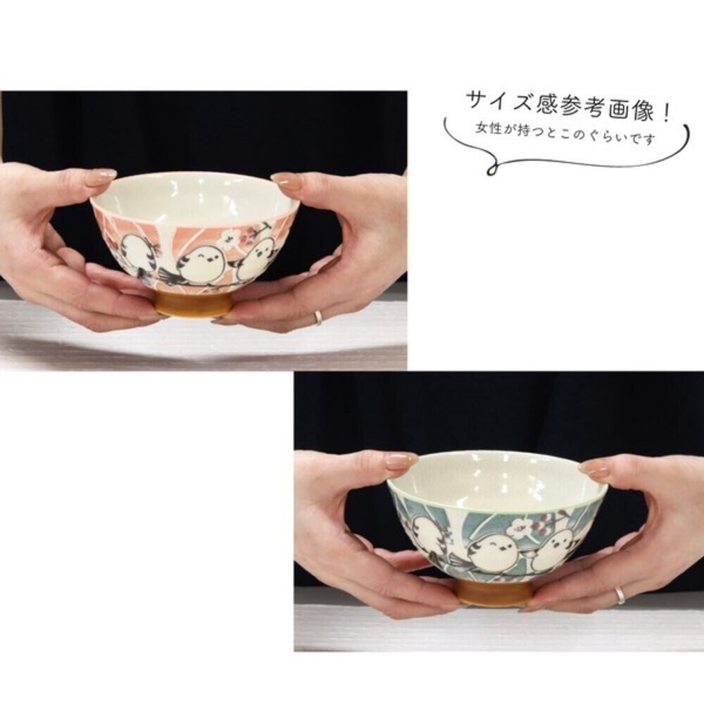 日本製 長尾山雀圖案飯碗 夫妻碗 兩色｜職人手作陶瓷飯碗 可愛餐具 餐具碗 丼飯碗 美濃燒 湯碗 日本碗 日本進口-細節圖8