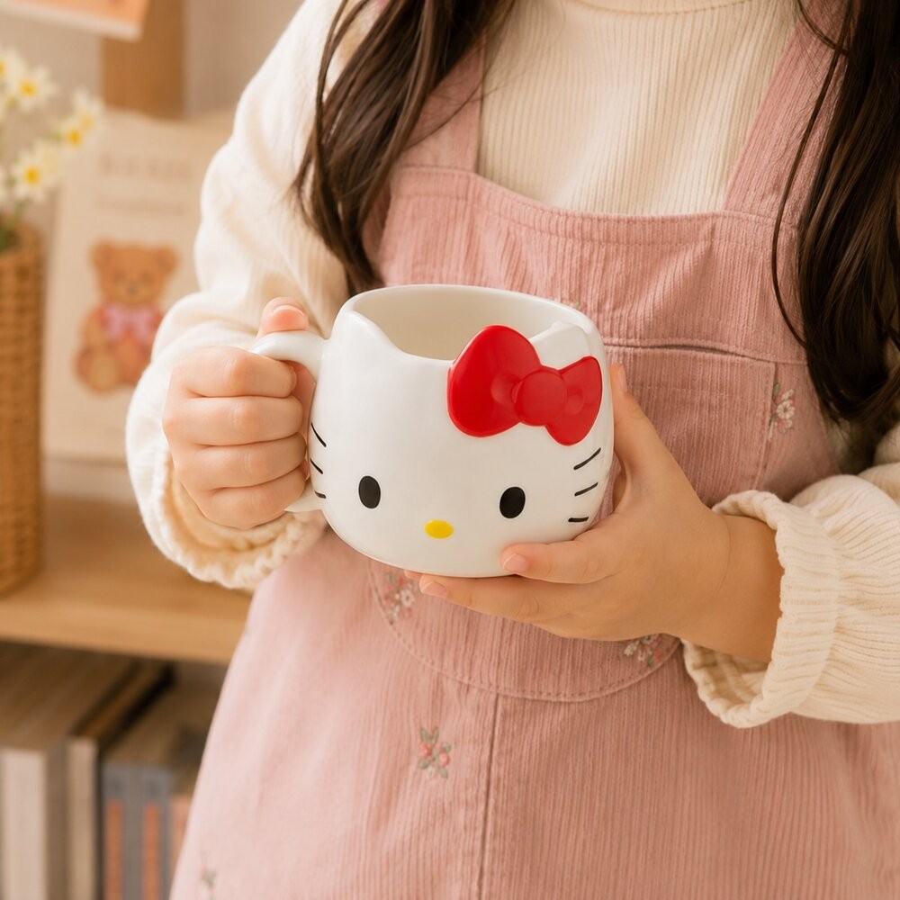 【SANRIO 三麗鷗】HelloKitty兒童水杯 260ml 三麗鷗 Kitty 水杯 馬克杯 牛奶杯 果汁杯 派對-細節圖2