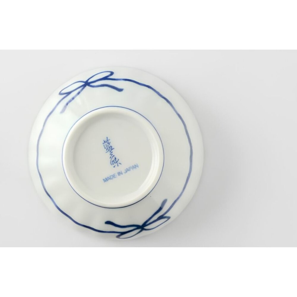 日本製美濃燒 藍友禪藍染花型小碗 甜點碗｜拉碗 小菜碗 甜品碗 日式甜點碗 陶瓷碗 湯碗 日本進口-細節圖6